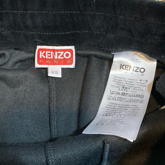 KENZO París Black Track Pants with Embroidered Logo and Tiger Motif - Picture 8 of 8